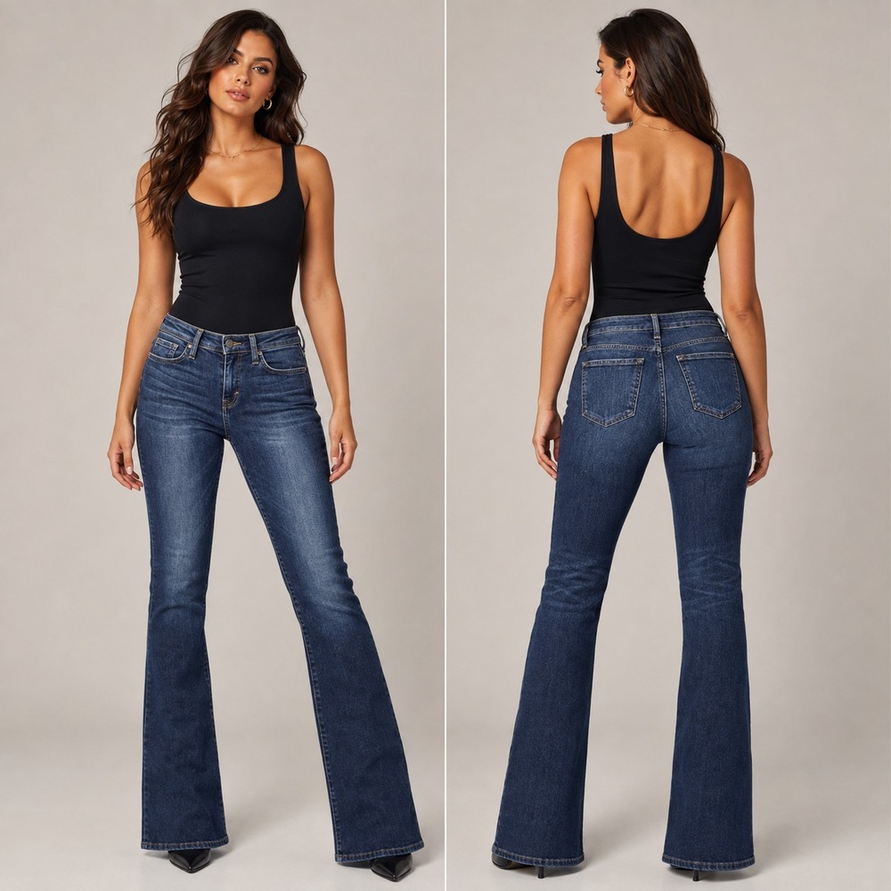 Flying Monkey Platinum Jeans Womens 24 Blue Bootcut Flare Y2K Aesthetic
